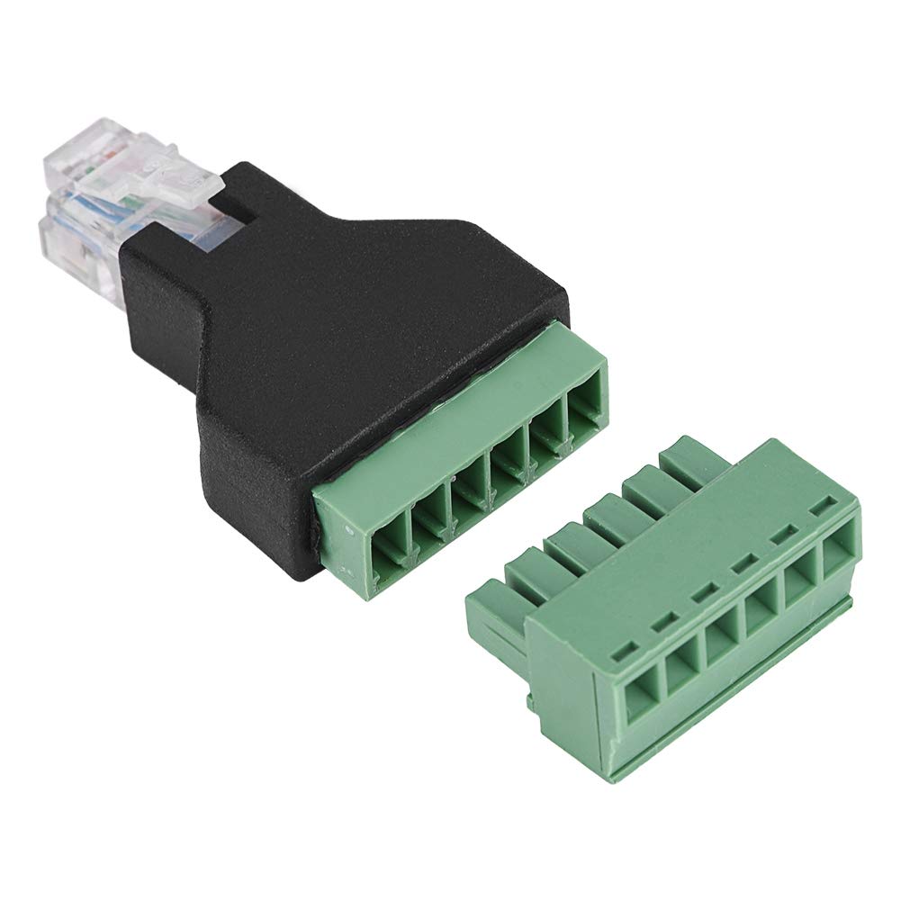 Dpofirs RJ12 Male to Screw Terminal Adapter, Ethernet RJ12 6P6C Male to 6 Pin Screw Terminals Adapter Connector RJ12 Ethernet Male Adapter Audio & Video Connectors