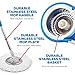 Premium All In One Stainless Steel 360 Spin Mop & Bucket System ~ Self-Wringing Mop With 3 Microfiber Mop Heads ~ Extended Length Adjustable Mop Pole with Stainless Steel Mop Plate