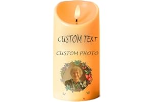 Custom LED Flameless Memorial Candle with Personalized Photo and Text, 3D Printed Commemorative Light for Lost Loved Ones, Sy