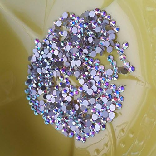 1440pcs SS6 Round Rhinestones Crystal AB 2mm Loose Beads For DIY Project Nail Art Crafts Scrapbook Shoes Bags Colorful Glass Gems Stones 3D Nails Decoration Non Self Adhesive (AB, SS6 1440pcs)