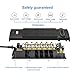 Witeem Surge Protector Power Strip with 10 Outlets & 4 USB Ports and 6ft Extension Cord Charging Station, Black