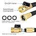 Healon Garden Hose 100 ft Expandable with 3/4 Solid Brass Connectors Fittings, Valve, 10 Pattern Spray Nozzle, Durable Latex Core