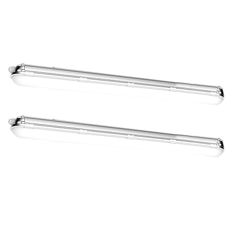 Set Of 2 Led Ceiling Lamp Tubes Tubs Damp Room Lamps Workshop