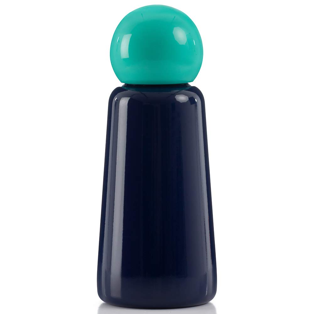 Stainless Steel Water Bottle | 300ml Insulated Water Bottle BPA Free | Cool and Modern Leak Proof Skittle Bottle Flask | Cold for 24+ Hours, Hot for 12 | Indigo & Turquoise by Lund London