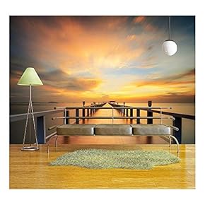 Wooded Bridge in The Port Along Sunrise