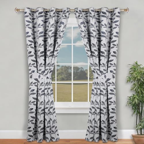 SUPERIOR Semi Blackout Curtains - Modern Leaves - 46" x 96" - Grommet Header -…