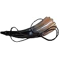 Reed Horn Viking Blowing Horn with Horn Whistle - Handcrafted Ox Horn Bugle - Medium Sound - Festivals, Ceremonies - Medieval Horn Instrument (With Leather Cord-8 Inch)