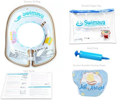Swimava G2 Baby Float Body Ring (Ivory)- Large (24-33 LBS) (With Diaper Bundle)