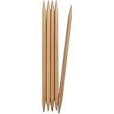 ChiaoGoo Double Point 6-inch (15cm) Bamboo Dark Patina Knitting Needle; Size US 6 (4mm) 1036-6