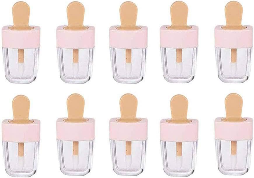 10 Pieces 4 g Mini Lipgloss Tubes Container Bottles Empty Lip Glaze Lip Gloss Packaging Tubes, Refillable DIY Lipstick Samples Tubes for Makeup Cosmetic Travel Split Lip Sample Vials