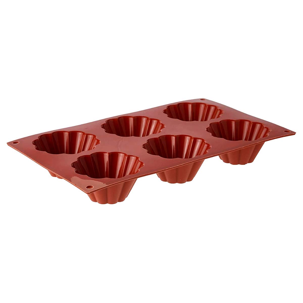 Silikomart | SF034 Silicone Mould for BRIOCHETTE Monoportions, non-stick, 6 Monoportions, Pack of 1 Cake Mould, Ø 79 h 37 mm, Made in Italy