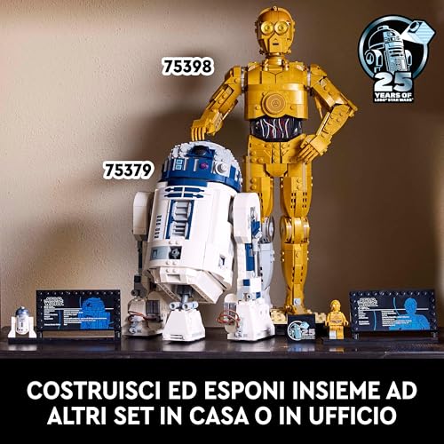 Star Wars 75398 C-3PO - Modellino di Droide da Costruire - Kit Modellismo per Adulti da Esposizione e da Collezione - Include Supporto, Targa Informativa e Minifigure - Idea Regalo per i Fan