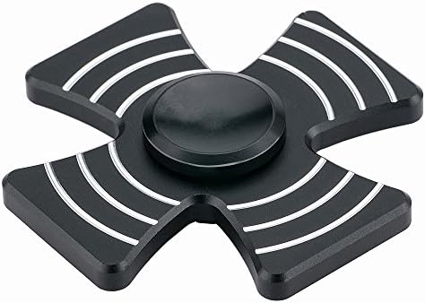 Hand Fidget Spinner High Speed Finger Cross spinners Stainless Steel Bearing fidget Toy for Adults Kids for Relieving Stress Anxiety ADHD Focus Boredom (Black)
