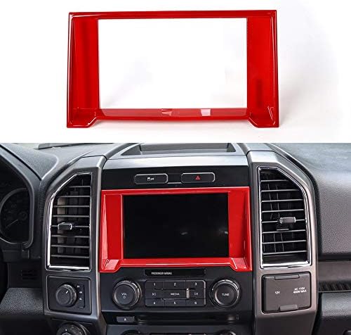 For Ford F150 2015 2016 2017 2018 Red ABS Navigation Navi Decor Cover Frame Sticker Trim