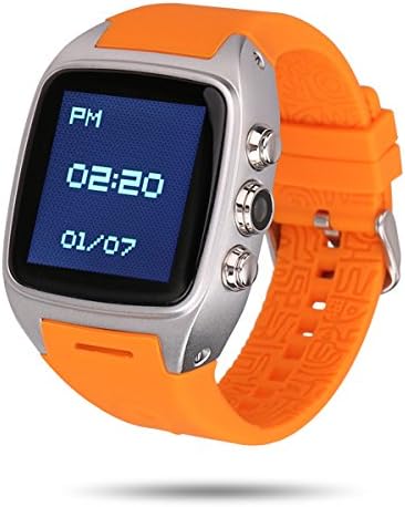 Ourtime X01 Waterproof Smart Watch Standalone Phone with Camera, Android 4.4 OS Dual-core CPU 2G GSM 3G WCDMA 2100MHz Sport Pedometer Heart Rate Monitor GPS, Silver Orange