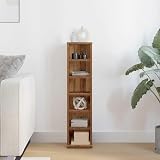 vidaXL CD Cabinet Old Wood 21x20x88 cm Engineered Wood Storage Shelf view 3