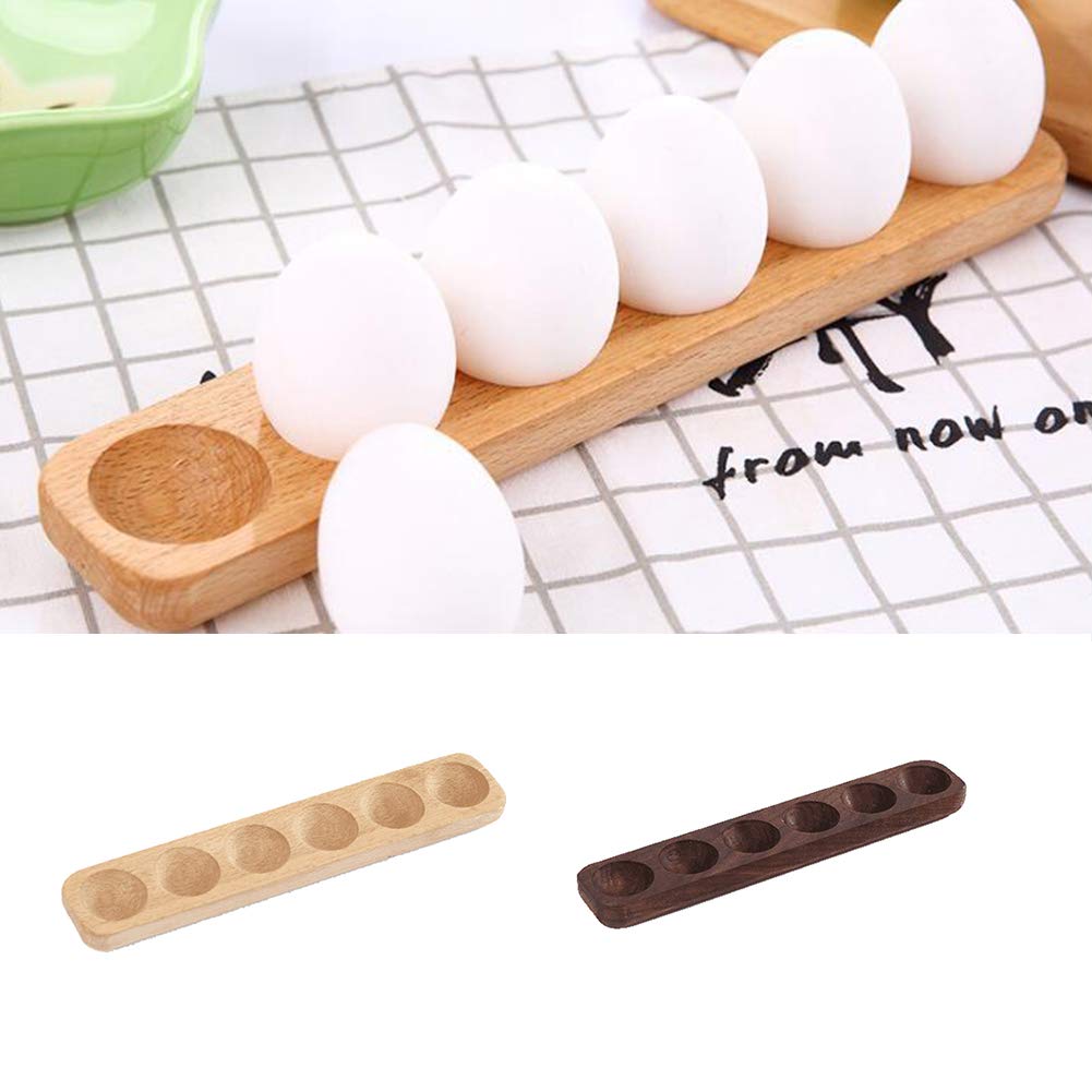 Huevera para 6 huevos, bandeja de madera para huevos de una sola ...