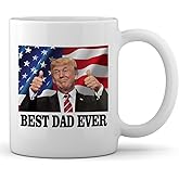Litomine Christmas Day Gift Ideas for Father, Best Dad Ever 11OZ Funny Coffee Mug Birthday Gift for Men, Grandpa, Husband (Dad)