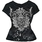 Emo Grunge Teen Shirt Women Y2K Vintage Harajuku Cutecore 2000s Indie T-Shirts Tee Scene Alt Clothes