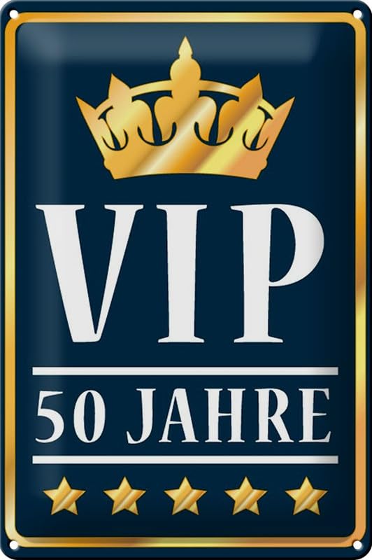 Tin Sign 20 x 30 cm Curved VIP 50 Years Decorative Gift Sign