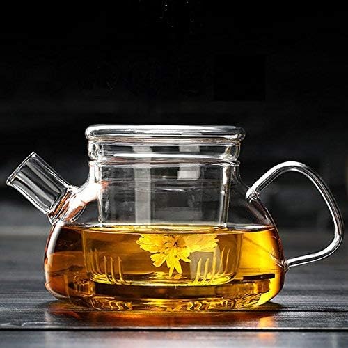 QSEVEN Cosy YcY Glass Teapot With Infuser,Teapot With Strainer For Loose Tea,Safe On Stovetop, Nordic Pot With Glass Infuser And Glass Lid stainless steel filter teapot 600ml.