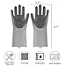 LHome Magic Silicone Dishwashing Scrubber, 2 in 1 Reusable Rubber Gloves, Heat Resistant Kitchen Tool for Household, Dish Wash (Short)