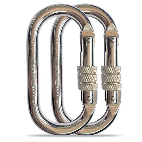 Buy OShaped Steel Climbing Carabiner(25kn=5600lb)Screw Lock Spring