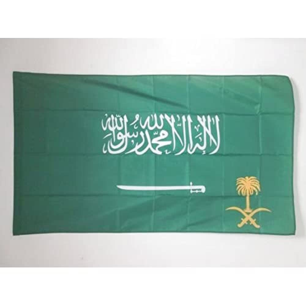 AZ FLAG - Royal Standard of Saudi Arabia Flag - 2x3 Ft - Saudi Arabian Kingdom Banner with Sleeve - 100% Polyester - Fade Resistant - Vivid Colors - 2' x 3' Feet - 90x60 Cm