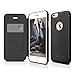 iPhone 6S Plus Case, elago [Leather Hole Flip][Black] - [Card Slot][Screen Protection][Premium Hybrid Construction] for iPhone 6/6S Plus