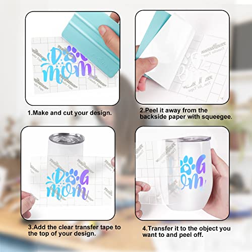 TECKWRAP Vinyl Transfer Paper 5.5" x 10 FT Transfer Tape for Smart