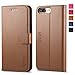TUCCH Case Wallet for iPhone 7 Plus/8 Plus, PU Leather Folio Cover with Kickstand [Card Slot] Magnetic Closure Flip Protective TPU Interior Case Compatible with iPhone 8 Plus/7 Plus, Light Brown