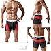 BALEAF Men's Square Leg Swimsuit Gradient Style (RedBlack, L)