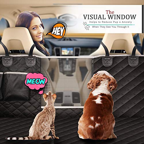 BRONZEMAN Dog Hammock for Back Seat - Nonslip Car Seat Covers for Middle Seat Armrest | See-Through Mesh Protector Covers,Tasteless, 100% Waterproof | Strong & Durable, Multiuse, Fits All Cars - Thumbnail 2