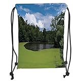 Custom Printed Drawstring Backpacks Bags,Lake House