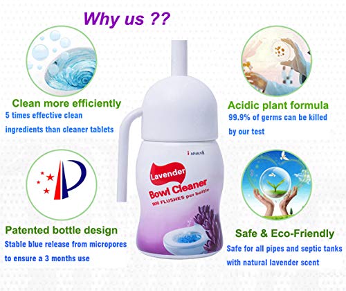 Mua Automatic Toilet Bowl Cleaner Natural Disinfectant Scrub Free Automatic Bathroom And Tank Cleaning System Bleach And Blue Cleaning With Lavender Scent 900 Flushes Tren Amazon Má»¹ Chinh Hang 2020 Fado