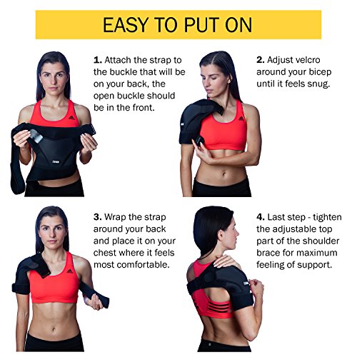 Tribe Lifting Shoulder Support Brace - Non-Slip Neoprene Posture Support | for Men and Women (Blue)