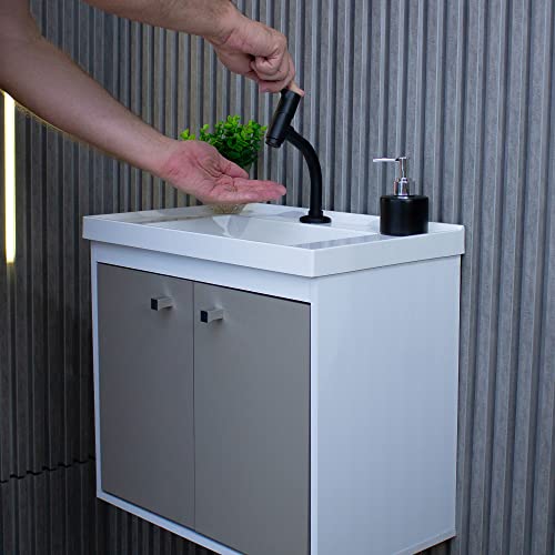 RIVERZZA Gabinete com Cuba Suspenso 100% MDF Branco Gianduia Lilies Móveis