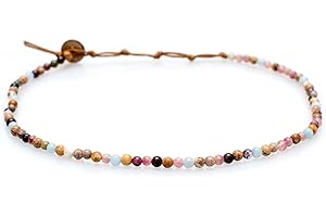 Lotus and Luna 7 Chakra Necklace for Women - Healing Crystal Necklace with Genuine Stones (Master Healer) to Bring Balance and Healing to Mind and Body - Handmade Jewelry Gift