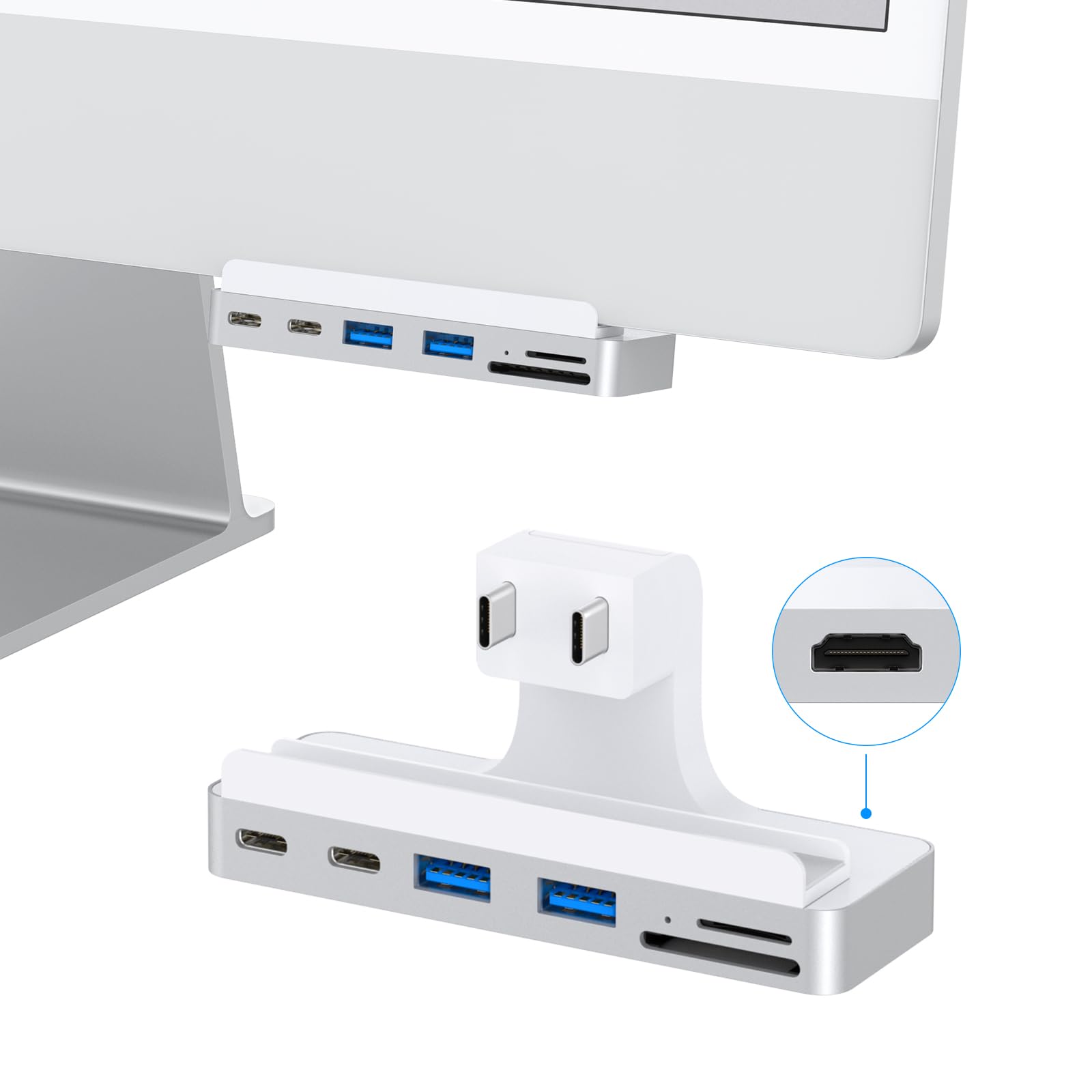 Photo 1 of USB C Hub for iMac 24 inch (M1/M3/M4), iMac USB Adapter Multiports with 4K HDMI, Type-C 10Gbps, SD/TF Card Reader