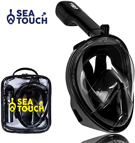 Snorkel Mask Full Face Premium Quality with Bag 180° Panoramic View Anti Fog Anti Leak Best for Adult Youth Diving Mask Go Pro Mount Full-face Easybreath Snorkel Set Snorkeling Gear
