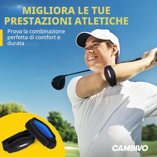 CAMBIVO 2 Pieces Adjustable Epicondylitis Elbow Brace Epicondylitis Elbow Brace Epicondylitis Band with EVA Pad for Tennis Elbow, Relieve Tendonitis and Arthritis, Fitness