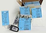 Donkey Key Tags, Laminated Self-Protecting (250 Tags per Box with Metal Rings) (Blue)