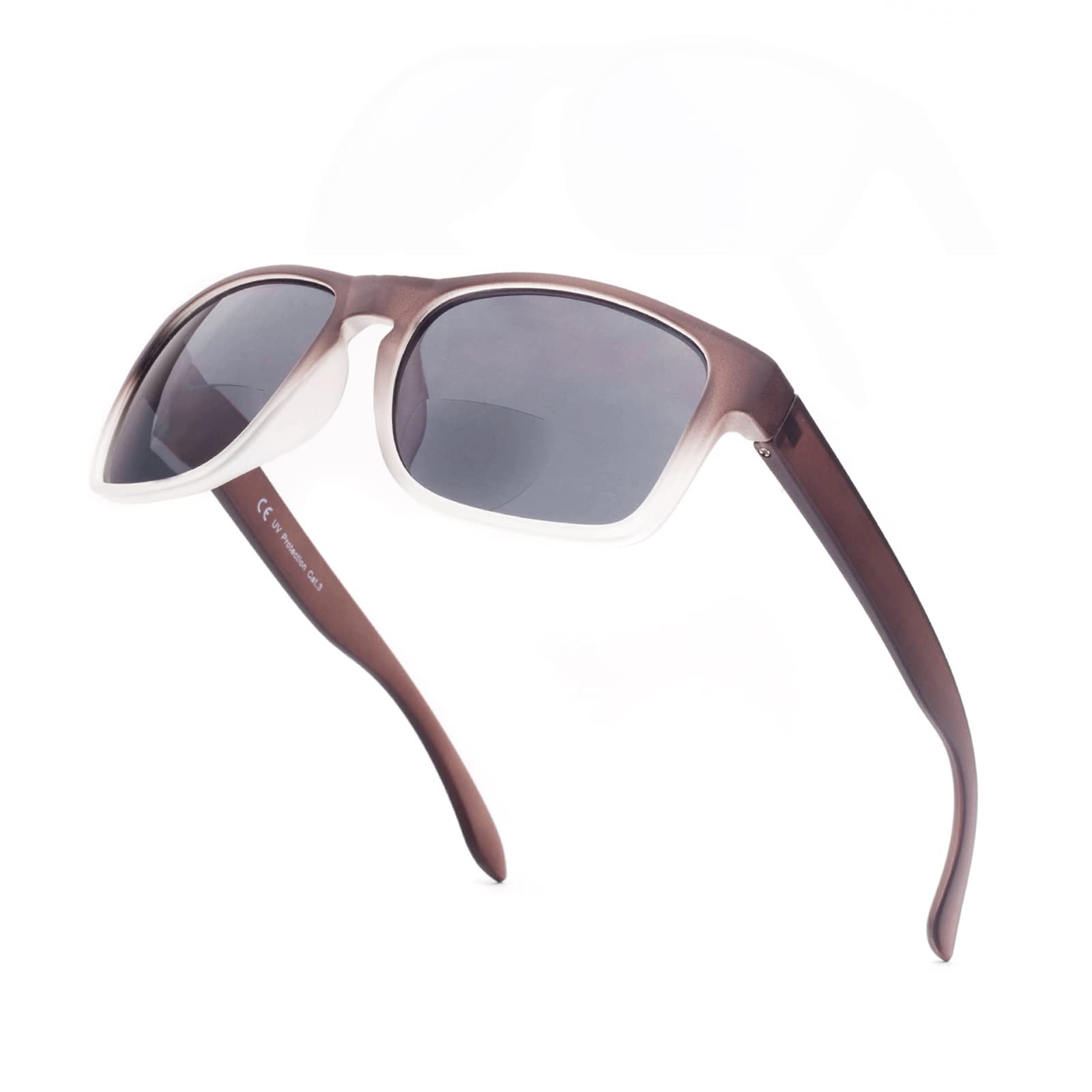 E & R Elegant Rabbit Bifocal Reading Sunglasses Men Outdoor Sunglasses Fashion Bifocal Sun Readers UV Protection (Grey, 3.0, multiplier_x)