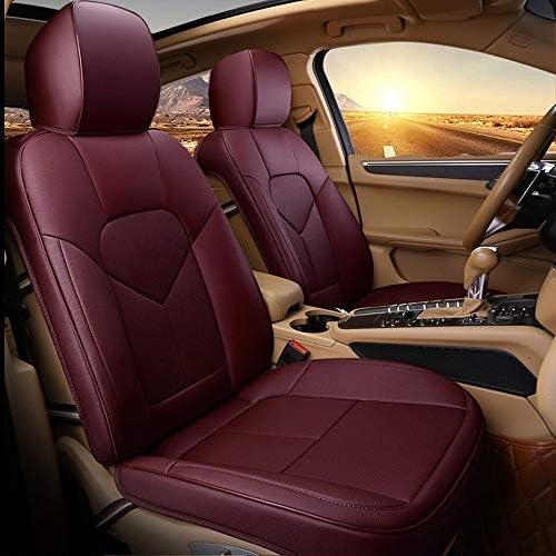 シートクッション 車用 カーシートカバー 当店限定販売 5シート防水シートカバーユニバーサルセットの車のフルレザークッションプロテクター互換性のあるエアバッグ シートカバー Red Deep Color