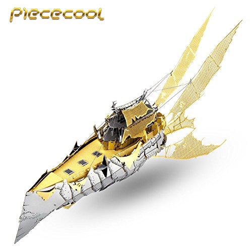 2016 Piececool 3D Metal Puzzle Throne Of Elves Mayra's Warship P074GS DIY 3D Metal Puzzle Kits Laser Cut Models Jigsaw Toys