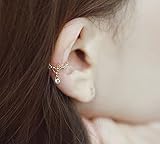 Pixel Jewelry 1985 - Fashion Jewelry Ear Cuff Wrap Rhinestone Cartilage Clip On Earring non-pierced (Gold)
