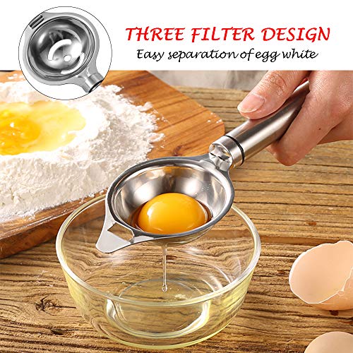 POLAR HAWK Egg Separator,Stainless Steel Egg Yolk Separator Egg White