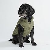 Spark Paws Dog Winter Jacket, Water-Resistant Coat, Warm Reflective Windproof Fleece-Interior, for Medium and Large Dogs - Olive - L