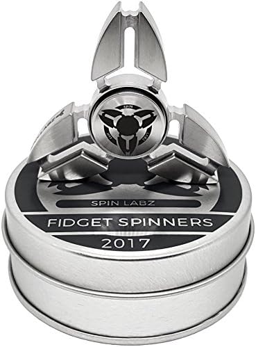 SpinLabz Made of 100% Stainless Steel Fidget Hand Spinner Toy EDC Tri Precision R188 Bearing. Spins Longer, Built Stronger. Smooth Up To 5 Minute Spin Times.