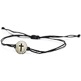 Hypoallergenic Cross Bracelet - Stainless Steel Christian Jewelry for Women & Men, Adjustable to 8.5" - Durable String Bracelet - Christian Faith Gifts for Women & Men